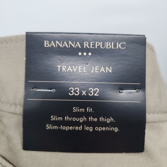 Banana Republic Slim Fit Travel Jean Men Size 33 X 32 NWT Tapered Leg Opening - Picture 7 of 16